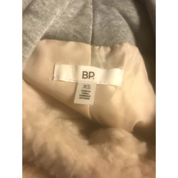 BP. NWT Hooded Tan Memoir Teddy Coat Jacket  Button Up Size XS gray removable - Picture 8 of 15